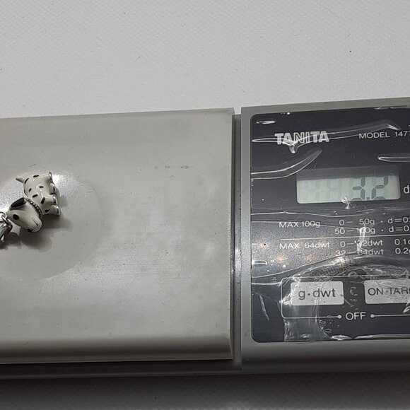 Dalmation Puppy Charm 925 Sterling and white enamel . Great Stocking Stuffer - Picture 7 of 7